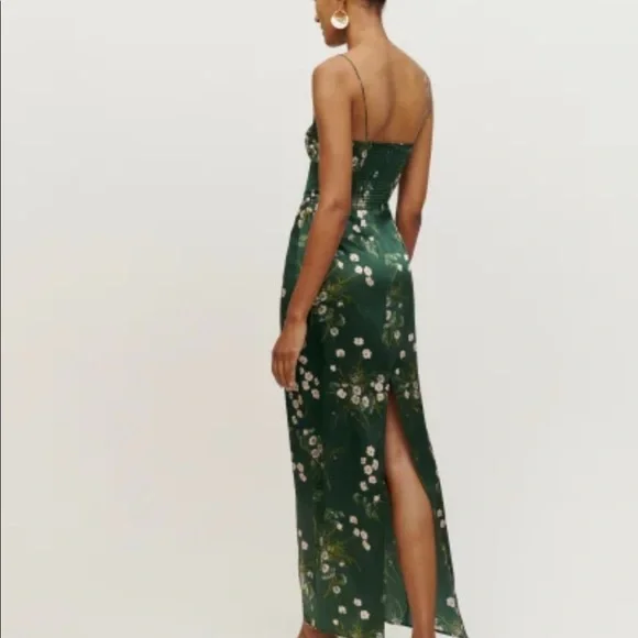 NWT Reformation Frankie Silk Dress Buena - Picture 3 of 9